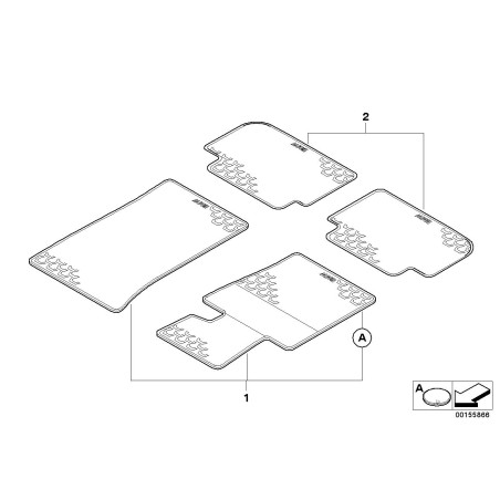 Tapis de sol toutes saisons arrière - Pièce d'origine BMW 51472336599