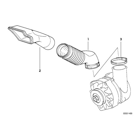 Conduit d'air supérieur de l'alternateur - Pièce d'origine BMW 12311730635 Conduit d'air supérieur de l'alternateur - Pièce d'origine BMW 12311730635