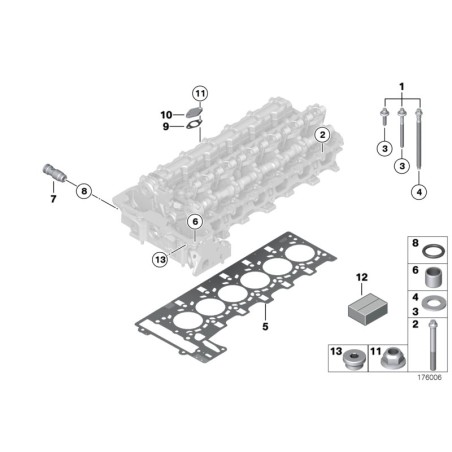 Ensemble de boulons de culasse en aluminium - Pièce d'origine BMW 11120392547