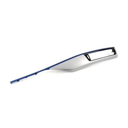 Garniture de tableau de bord en aluminium hexagonal/bleu mat - Pièce d'origine BMW 51458064259