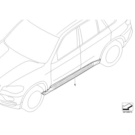 Ensemble de marchepieds en aluminium - Pièce d'origine BMW 51710421781