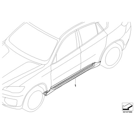 Ensemble de marchepieds en aluminium - Pièce d'origine BMW 51950443731 Ensemble de marchepieds en aluminium - Pièce d'origine BMW 51950443731
