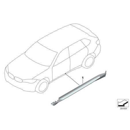 Ensemble de marchepieds en aluminium - Pièce d'origine BMW 51952357132
