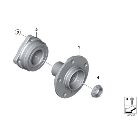 Roulement de roue angulaire - Pièce d'origine BMW 33416795961