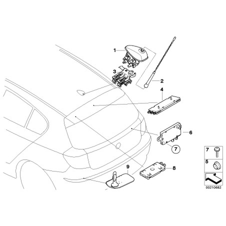 Amplificateur d'antenne de diversité - Pièce d'origine BMW 65209204421 Amplificateur d'antenne de diversité - Pièce d'origine BMW 65209204421