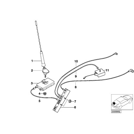 Base d'antenne - Pièce d'origine BMW 65206909605 Base d'antenne - Pièce d'origine BMW 65206909605