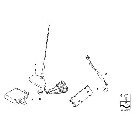 Base d'antenne - Pièce d'origine BMW 65206985714 Base d'antenne - Pièce d'origine BMW 65206985714