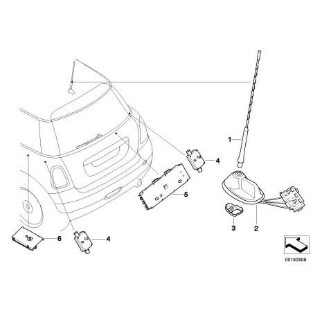 Support de base d'antenne - Pièce d'origine BMW 65203456141