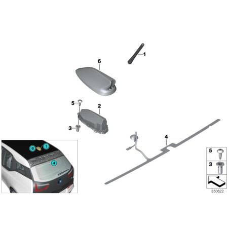 Tige d'antenne - Pièce d'origine BMW 65209355718