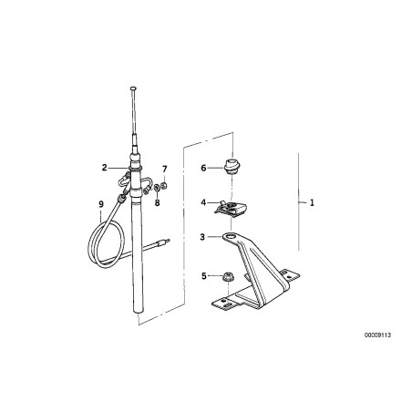 Grommet d'étanchéité d'antenne - Pièce d'origine BMW 65211376008
