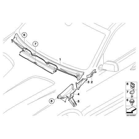 Cache de tablier - Pièce d'origine BMW 51713401653 Cache de tablier - Pièce d'origine BMW 51713401653