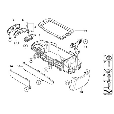 Verrou de couvercle d'accoudoir argent foncé - Pièce d'origine BMW 51167146658 Verrou de couvercle d'accoudoir argent foncé - Pièce d'origine BMW 51167146658