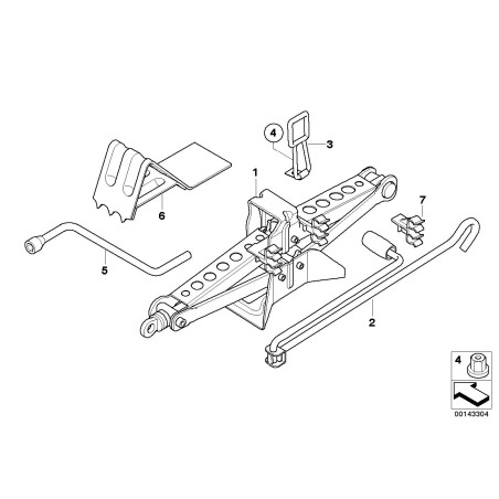 Cric de voiture articulé - Pièce d'origine BMW 71103403150 Cric de voiture articulé - Pièce d'origine BMW 71103403150