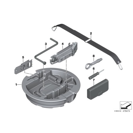 Cric de voiture articulé - Pièce d'origine BMW 71126874654