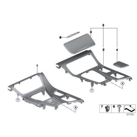 Cache de garniture de cendrier - Pièce d'origine BMW 51168050695