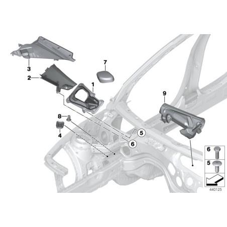 Pièce jointe pour la partition - Pièce d'origine BMW 64119297729