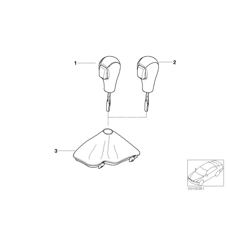 Levier de vitesses en cuir/titane pour automobile - Pièce d'origine BMW 7585730 Levier de vitesses en cuir/titane pour automobile - Pièce d'origine BMW 7585730