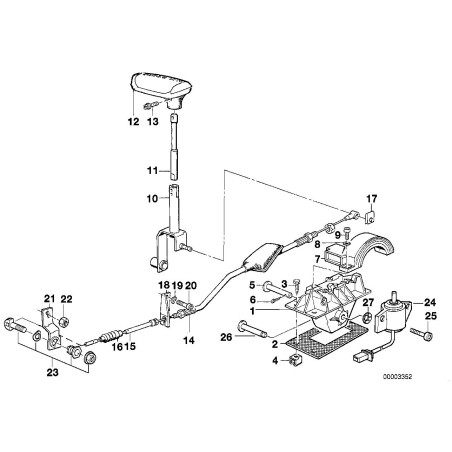 Câble de changement de vitesse automatique - Pièce d'origine BMW 25161218349