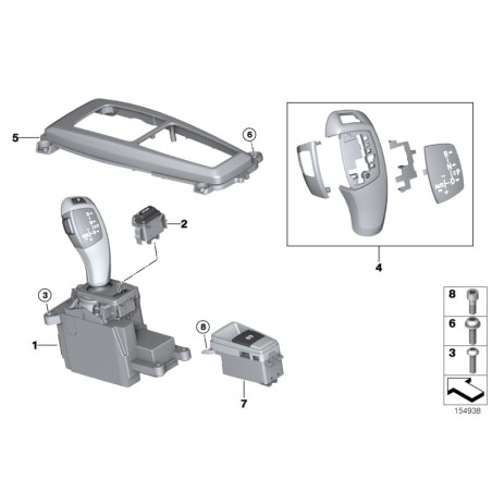 Kit de réparation du sélecteur de vitesse automatique LHD - Pièce d'origine BMW 9116587 Kit de réparation du sélecteur de vitesse automatique LHD - Pièce d'origine BMW 9116587