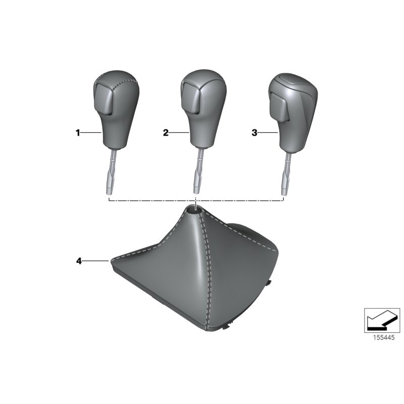 Housse en cuir noir pour levier de vitesses automatique - Pièce d'origine BMW 25167592029 - Conduite à droite. Housse en cuir noir pour levier de vitesses automatique - Pièce d'origine BMW 25167592029 - Conduite à droite.