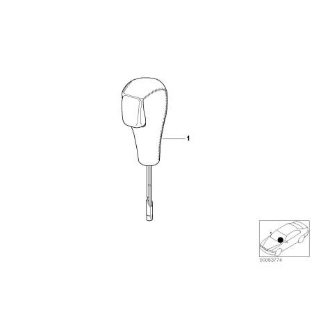 Levier de vitesses en cuir/plastique automatique - Pièce d'origine BMW 25167533347