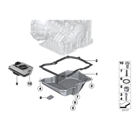 Filtre de transmission automatique - Pièce d'origine BMW 24347566358