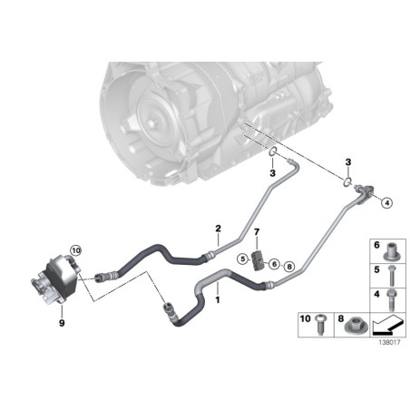 Refroidisseur d'huile de transmission automatique - Pièce d'origine BMW 17217529499