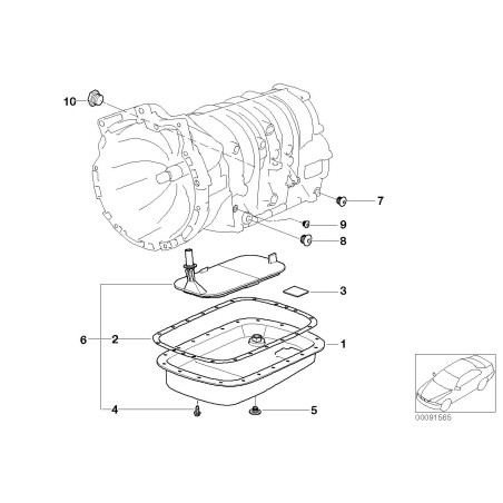 Joint d'étanchéité du carter d'huile de transmission automatique - Pièce d'origine BMW 24117524707