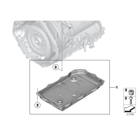 Carter d'huile de transmission automatique avec filtre de transmission - Pièce d'origine BMW 24118612901
