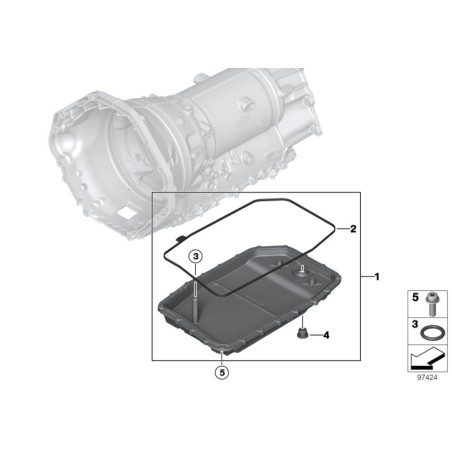 Carter d'huile de transmission automatique avec filtre de transmission - Pièce d'origine BMW 24152333907