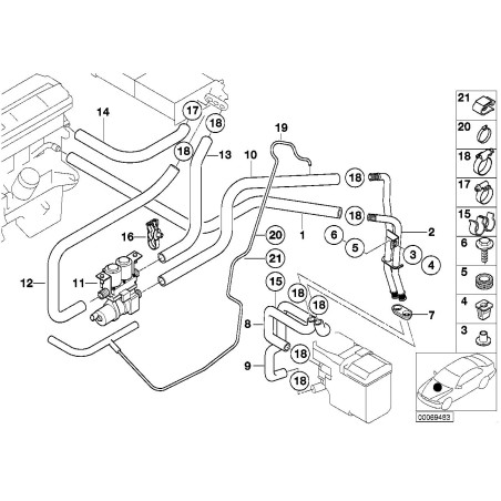 Pompe à eau auxiliaire / Vanne d'eau - Pièce d'origine BMW 64118374994