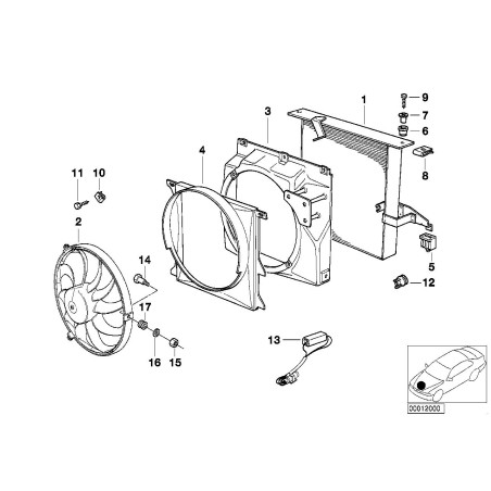 Assemblage du ventilateur auxiliaire - Pièce d'origine BMW 64541392913