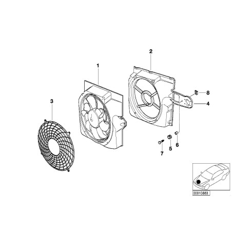 Ventilateur auxiliaire - Pièce d'origine BMW 64546905617 Ventilateur auxiliaire - Pièce d'origine BMW 64546905617