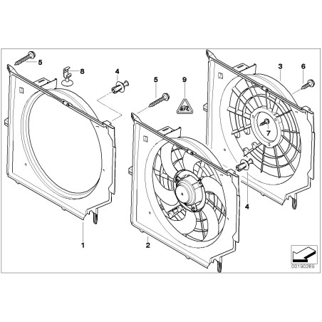 Assemblage de ventilateur auxiliaire - Pièce d'origine BMW 17117561757 Assemblage de ventilateur auxiliaire - Pièce d'origine BMW 17117561757