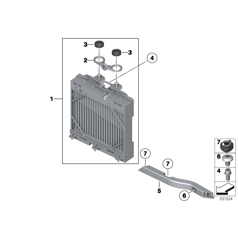 Radiateur auxiliaire - Droit - Pièce d'origine BMW 17117802662 Radiateur auxiliaire - Droit - Pièce d'origine BMW 17117802662