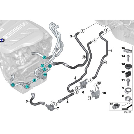 Pompe à eau auxiliaire pour système de chauffage E70 X5 - Pièce d'origine BMW 64119197085