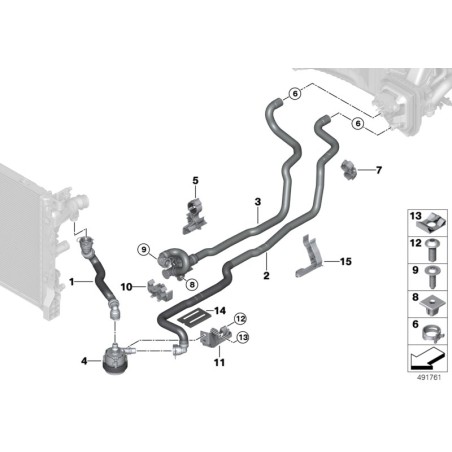 Pompe à eau auxiliaire - Pièce d'origine BMW 64116834923