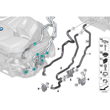 Pompe à eau auxiliaire - Pièce d'origine BMW 64119230233 Pompe à eau auxiliaire - Pièce d'origine BMW 64119230233