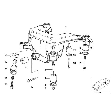 Bague de support de différentiel de porte-essieu - Pièce d'origine BMW 33171134871