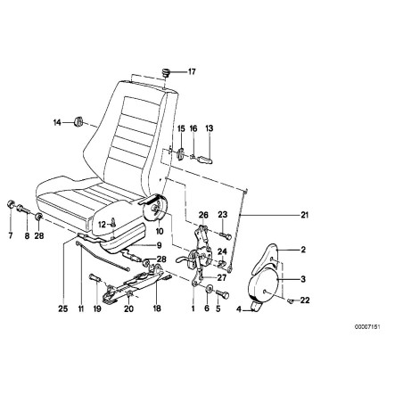 Ressort de réglage du dossier - Pièce d'origine BMW 52101965632
