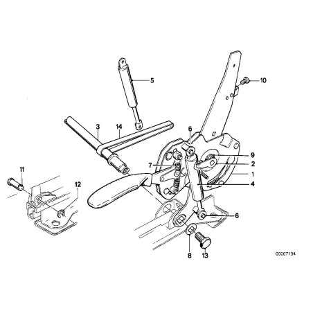 Vérin de réglage du dossier - Pièce d'origine BMW 52101916602