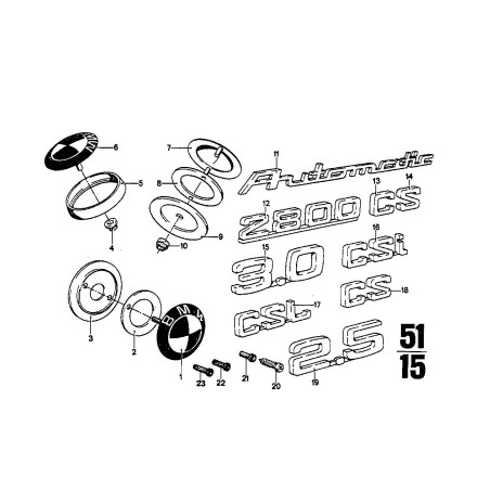 Insigne - Pièce d'origine BMW 51141828851 Insigne - Pièce d'origine BMW 51141828851