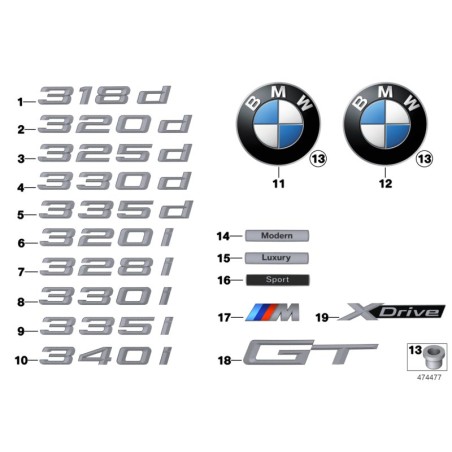 Insigne - Pièce d'origine BMW 51147301062