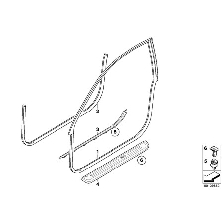 Joint de porte gris basalte gauche - Pièce d'origine BMW 51767008581 Joint de porte gris basalte gauche - Pièce d'origine BMW 51767008581