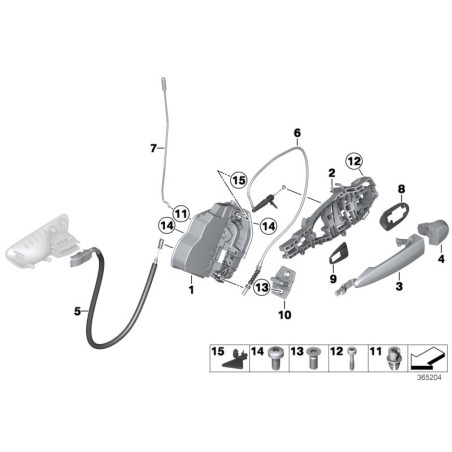 Cylindre de verrouillage de base gauche - Pièce d'origine BMW 51217060667