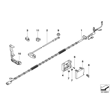Câble de batterie positif - Pièce d'origine BMW 61126935667 Câble de batterie positif - Pièce d'origine BMW 61126935667