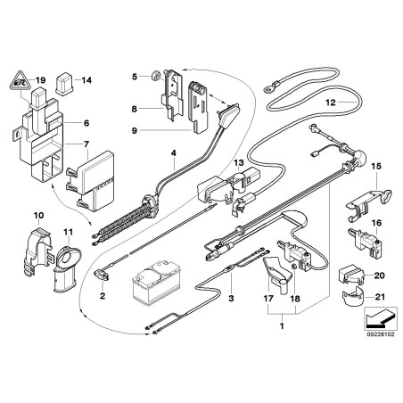 Câble de batterie avec pôle - Pièce d'origine BMW 61126904905 Câble de batterie avec pôle - Pièce d'origine BMW 61126904905