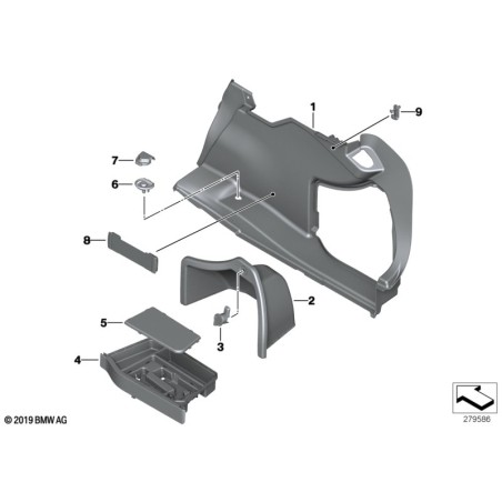 Cache de batterie - Garniture de coffre - Pièce d'origine BMW 51477239175