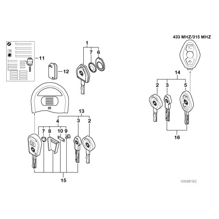 Batterie pour clé éclairée - Pièce d'origine BMW 51218201226