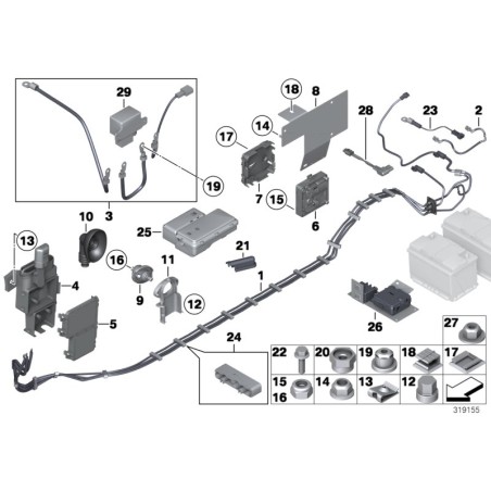 Adaptateur négatif de câble de batterie Ibs - Pièce d'origine BMW 12517615476 Adaptateur négatif de câble de batterie Ibs - Pièce d'origine BMW 12517615476